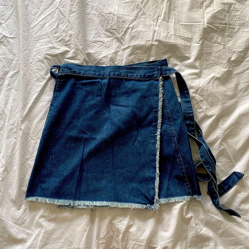 Madewell denim wrap skirt